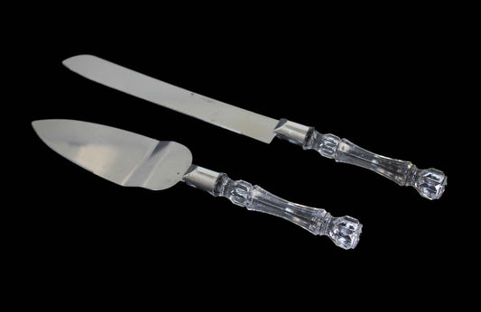 Cake Knife And Server 2 in 1 Crystal Plastic Handle 25 / 30 cm 6380 / 6946