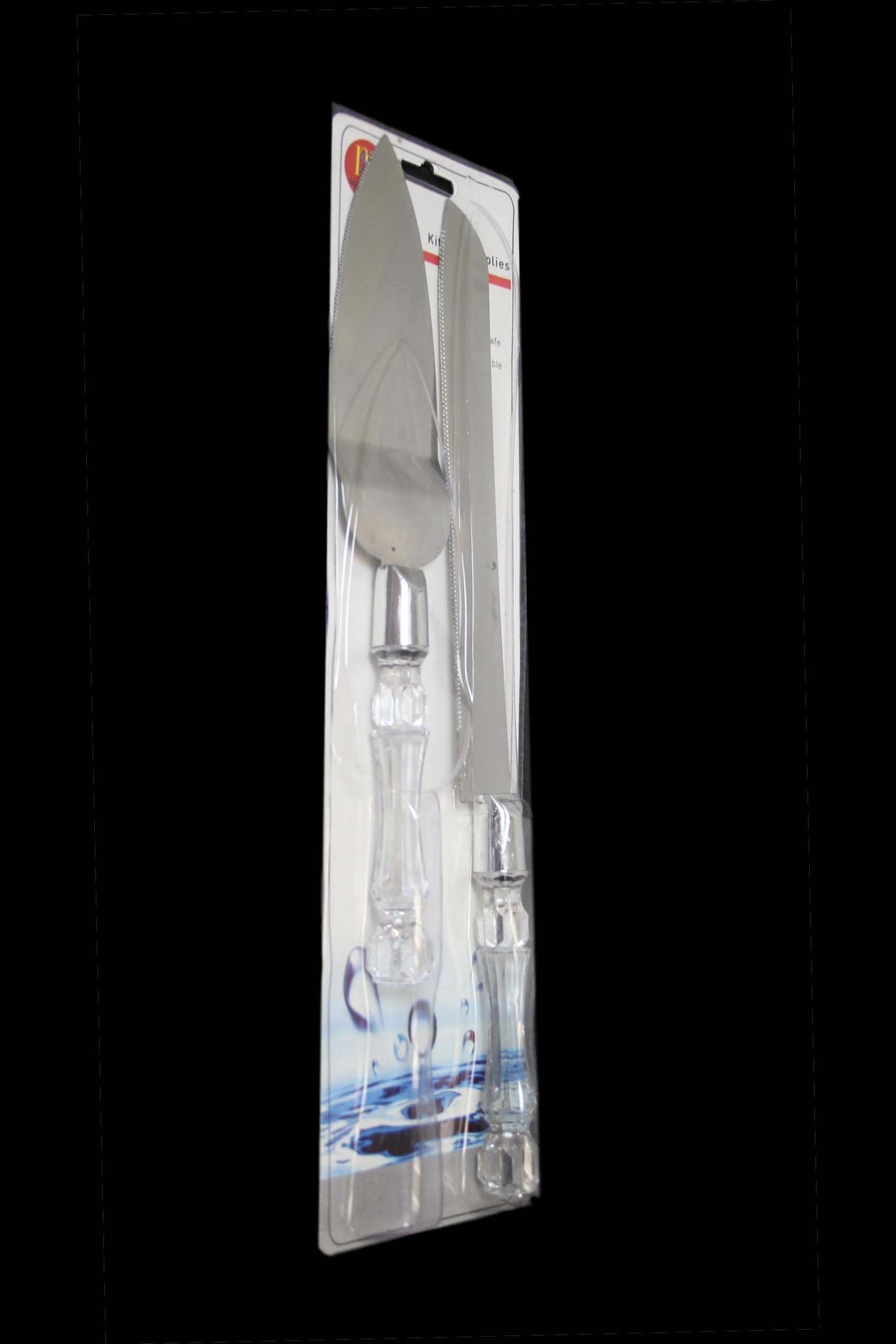 Cake Knife And Server 2 in 1 Crystal Plastic Handle 25 / 30 cm 6380 / 6946