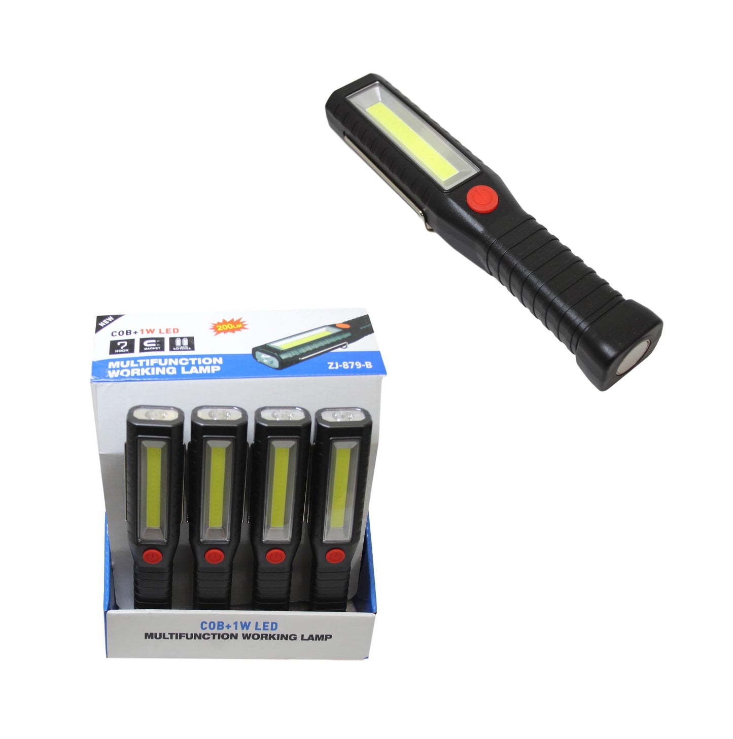 Multifunctional Magnetic Working Lamp Torch Assorted Colours 6838