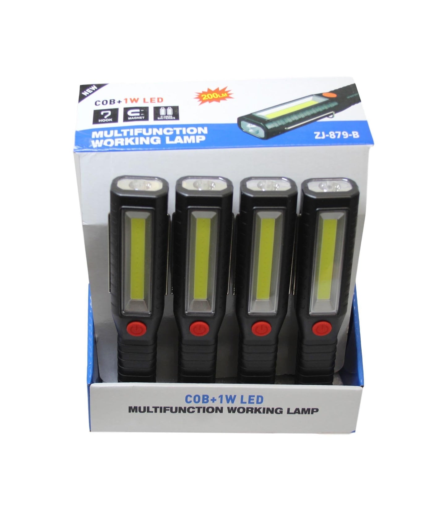Multifunctional Magnetic Working Lamp Torch Assorted Colours 6838