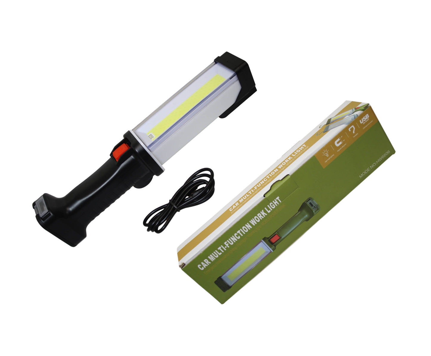 Emergency Multifunctional Flashlight USB Charge Hookable Work Light 30cm 6385