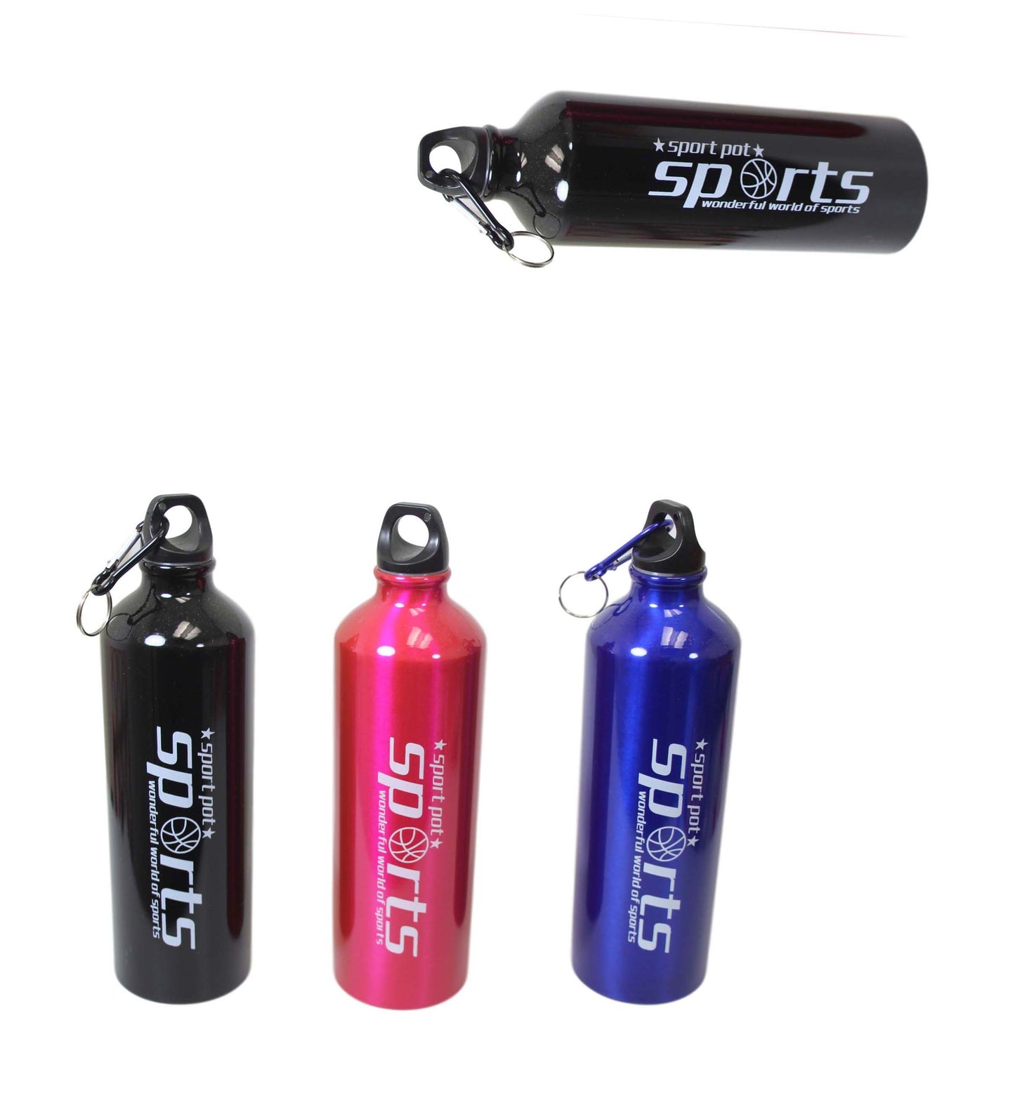 Metal Gym Sports Water Drinking Bottle Assorted Colours 22 x 7 cm 6486 A