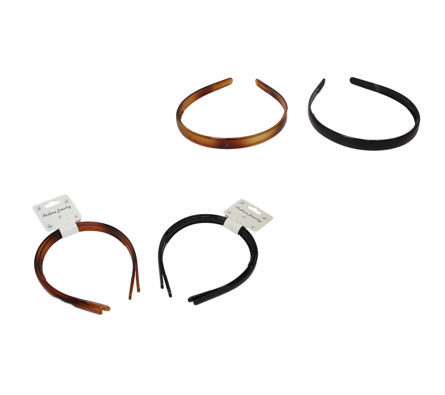 Girls Fancy Stylish Hair Head Band Plain Design 1.3cm Pack of 2 Assorted Colours 6496