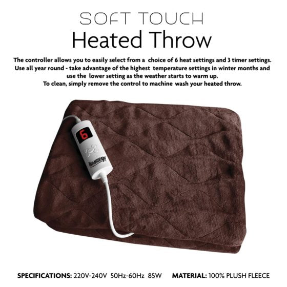 Luxury Soft Touch Electric Heated Throw Blanket 160 x 130 cm 6504