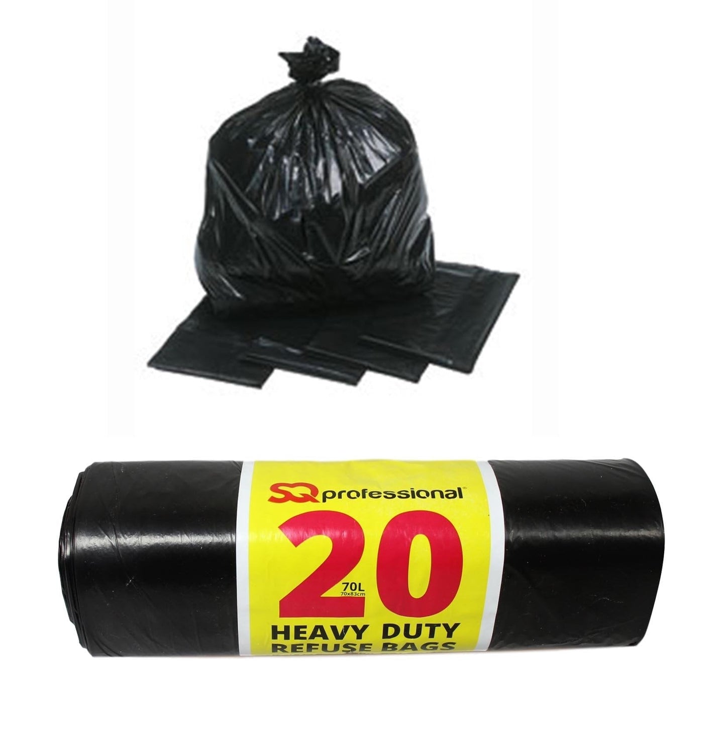 Refuse Sacks Bin Bags 70L 70 x 83 cm Roll of 20 6580