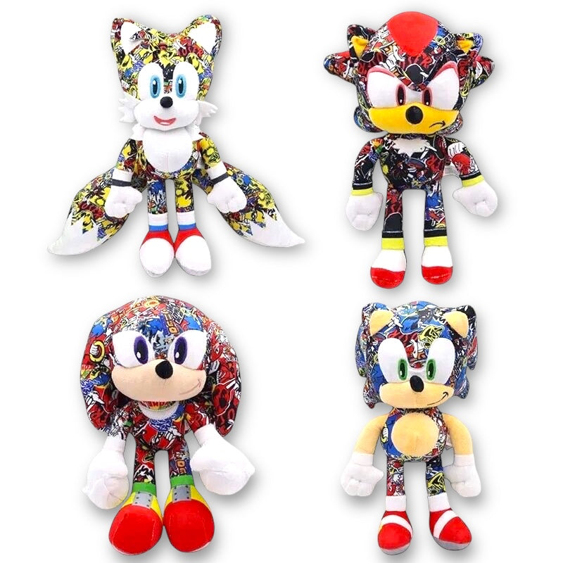Limited Edition Graffiti Sticker Bomb Sonic Plush Stuffed Soft Toy - Tails