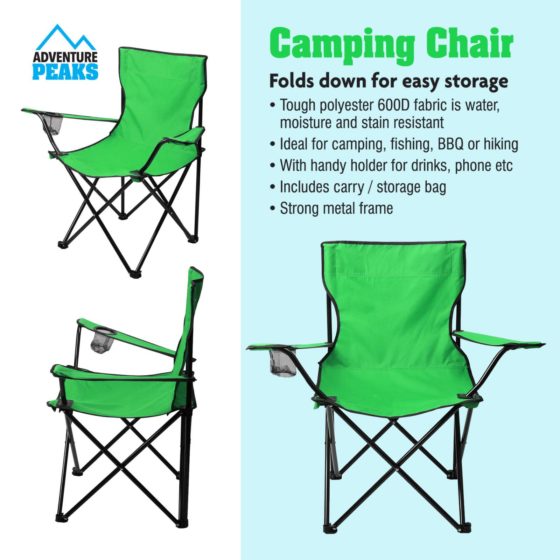 Foldable Camping Chair 50 x 50 x 80 cm Green 6620