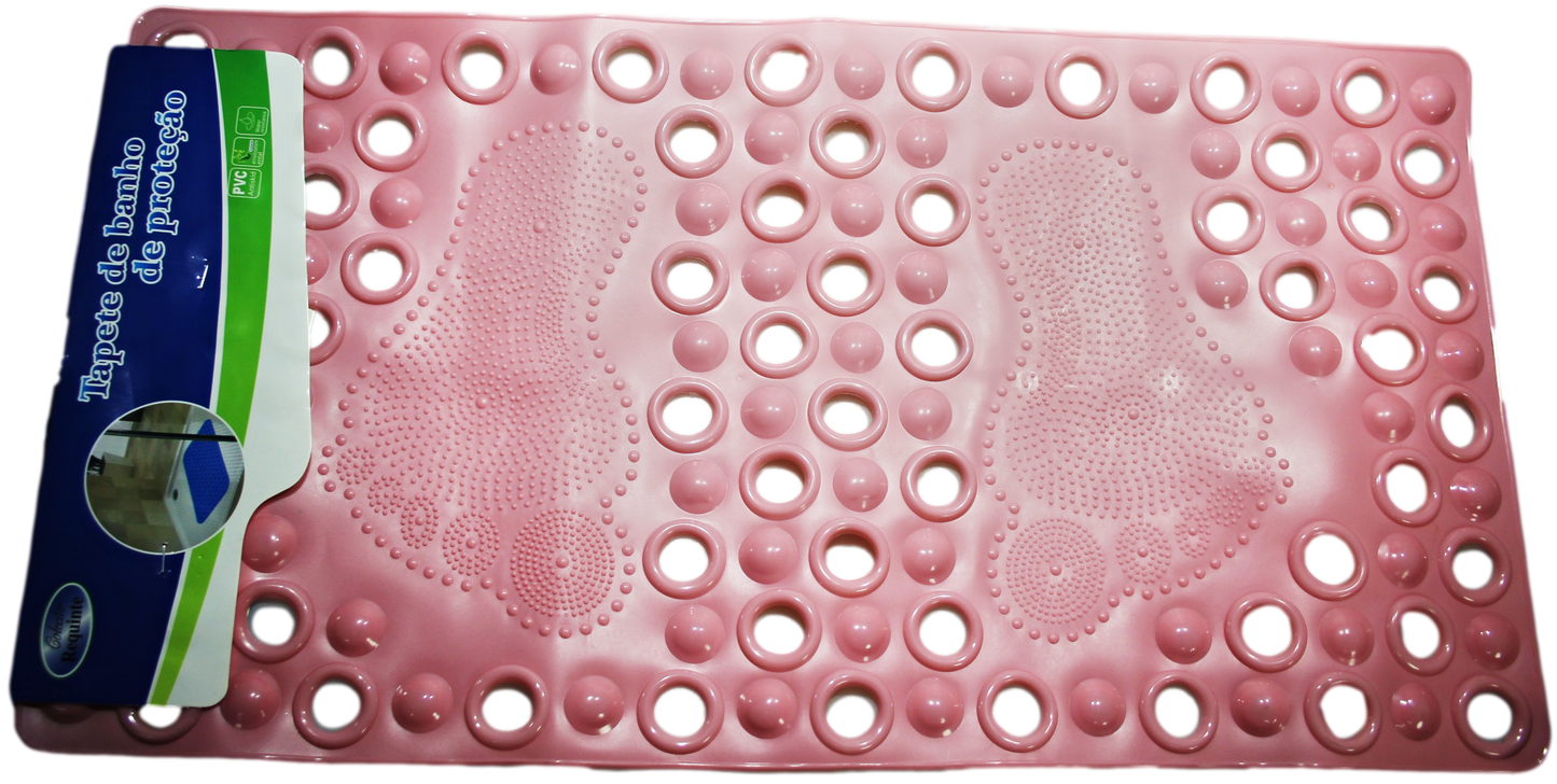 Anti-Slip Bathroom Shower Bath Mat with Feet Design 33 x 63 cm Assorted Colours 6712