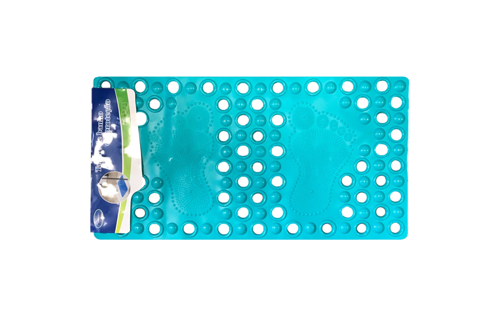 Anti-Slip Bathroom Shower Bath Mat with Feet Design 33 x 63 cm Assorted Colours 6712