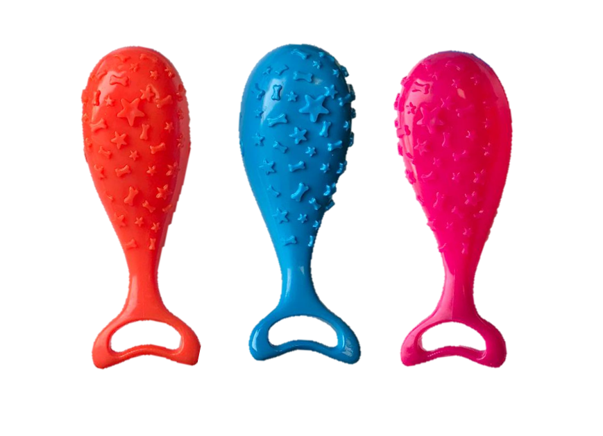 Pet Dog Whale Shaped Squeaky Toy with Stars and Dog Bone Design 12 cm Assorted Colours 6724