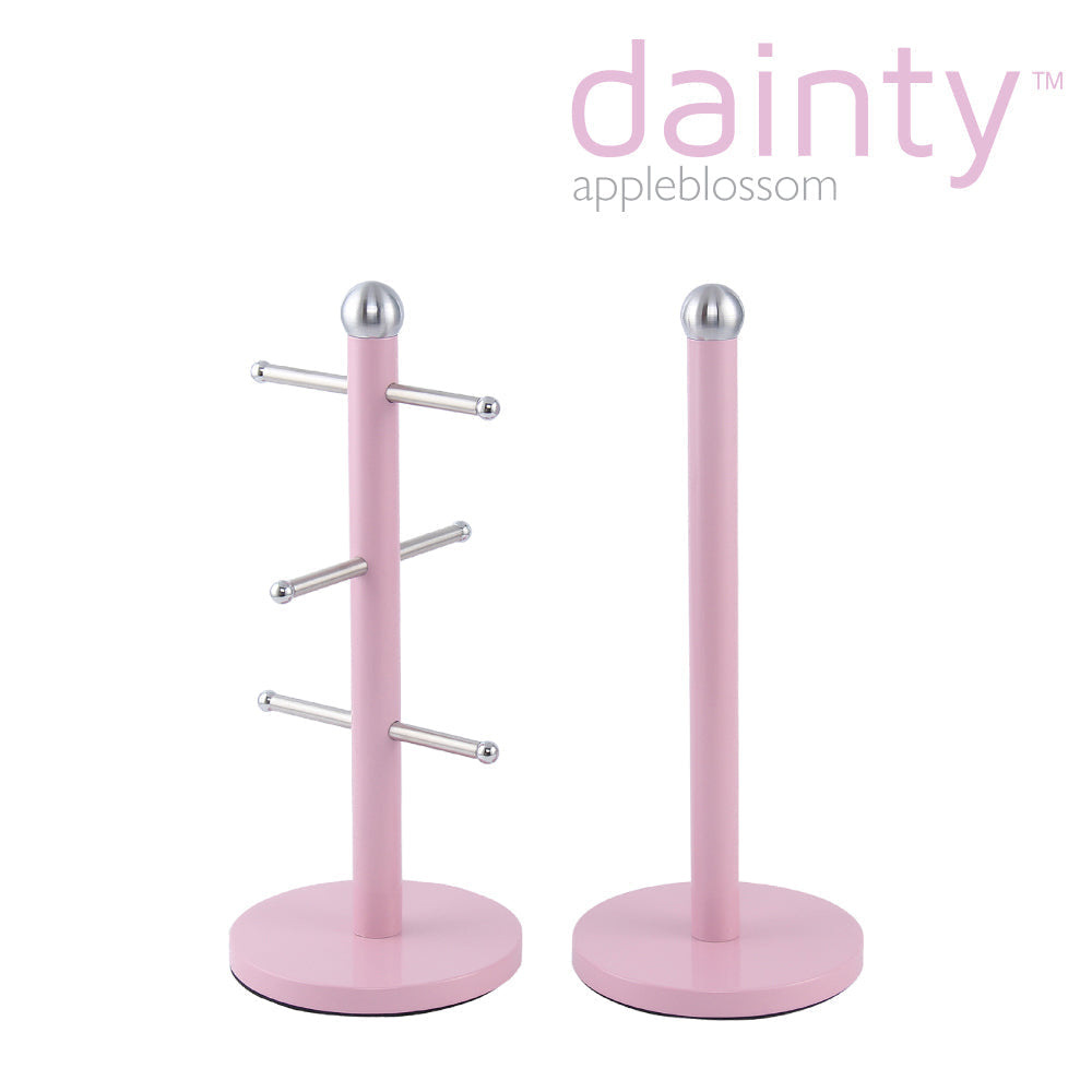 Dainty Kitchen Roll Holder & Mug Tree Apple Blossom Pink 2705 / 6737 A