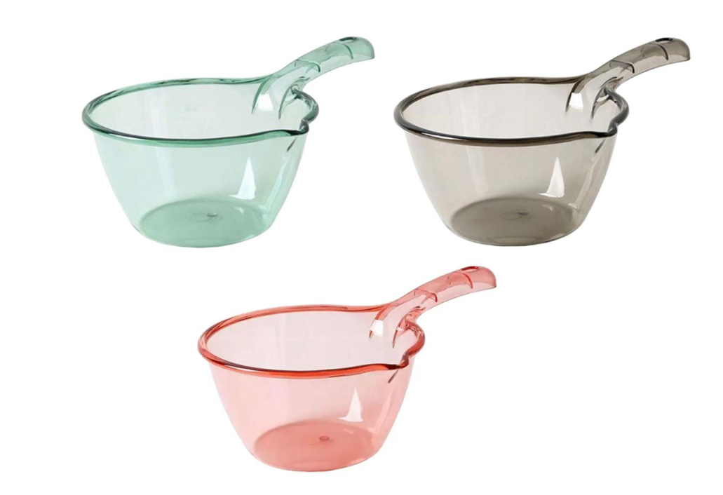 Bathroom Transparent Coloured Plastic Water Scoop 29 cm Assorted Colours 6809