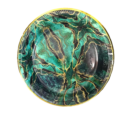 Round Plastic Tray Printed Geode Pattern Design 29 x 3.5 cm Assorted Designs 6830