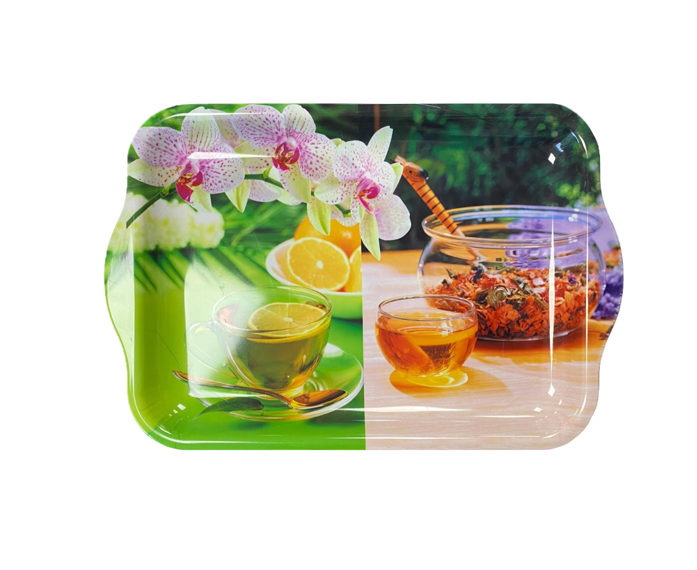 Plastic Tea Coffee Table Tray 30-34 X 23 Cm Assorted Designs
