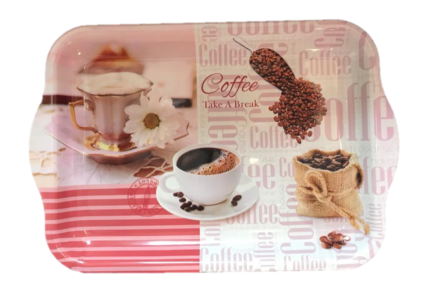 Plastic Tea Coffee Table Tray 30-34 x 23 cm Assorted Designs 6831