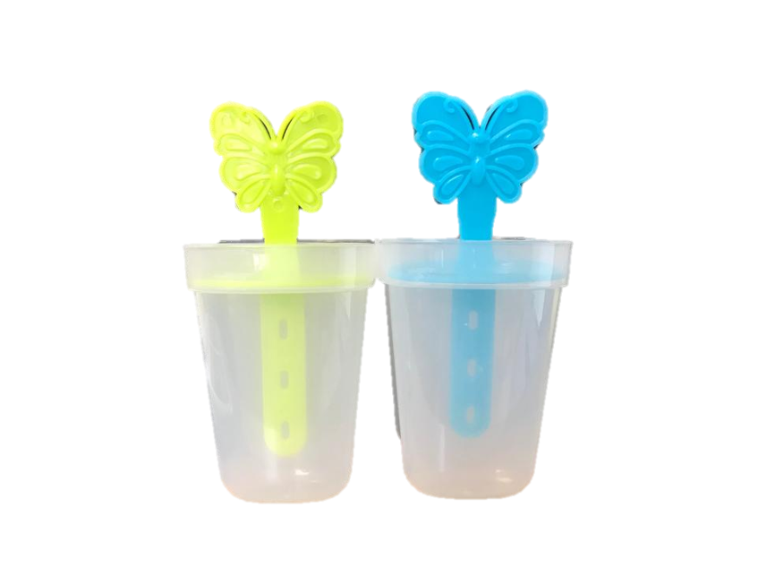 Plastic Ice Popsicle Maker Box 4 Popsicles 8 cm Assorted Colours 6834