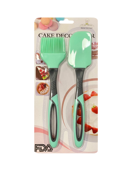 Silicone Spatula and Pastry Brush Set 24 cm Assorted Colours 6865