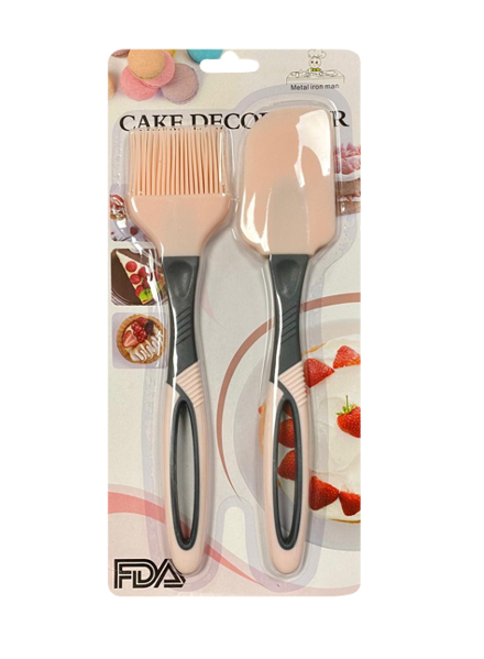 Silicone Spatula and Pastry Brush Set 24 cm Assorted Colours 6865