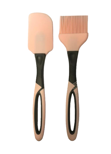 Silicone Spatula and Pastry Brush Set 24 cm Assorted Colours 6865