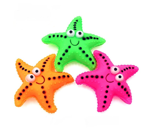 Pet Dog Toy Squeaky Ocean Starfish 12 cm Assorted Colours 6940