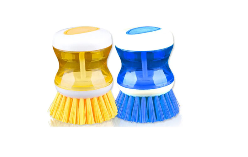 Plastic Kitchen Soap Dispensing Dish Brush 5 x 9 cm Assorted Colours 6956