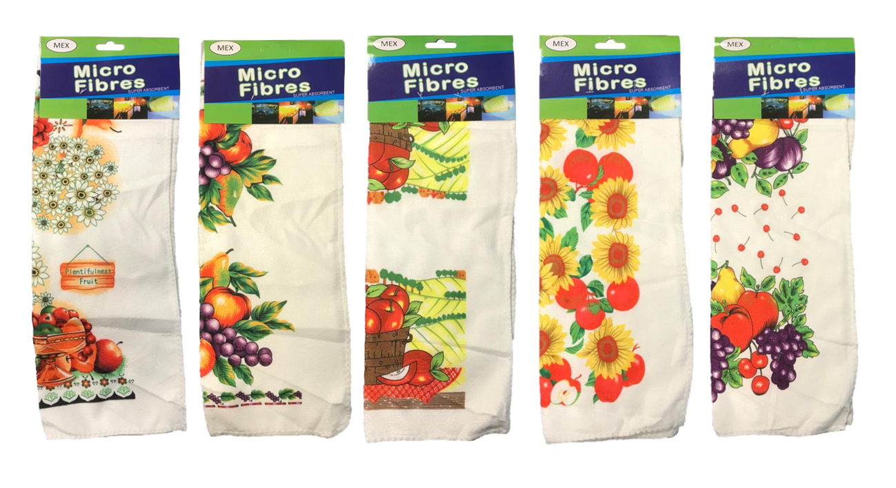 Microfibre Cleaning Cloth with Fruit Print 30 x 40 cm Assorted Designs 6981