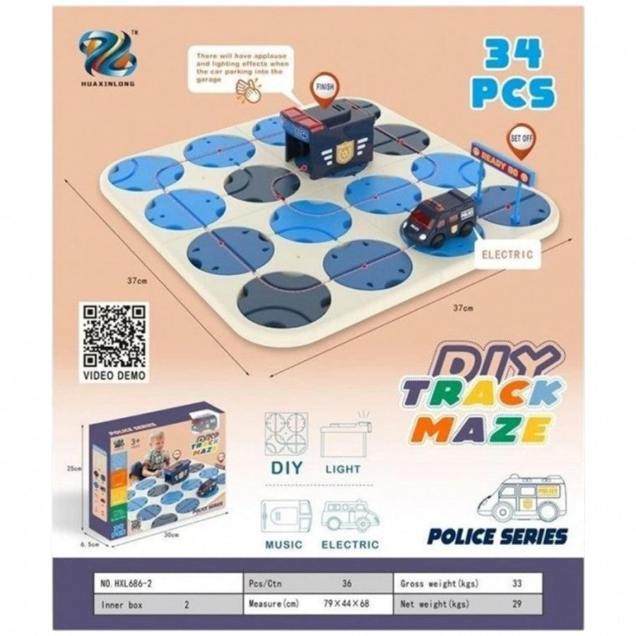 Diy Track Maze Police Series 34Pcs Set