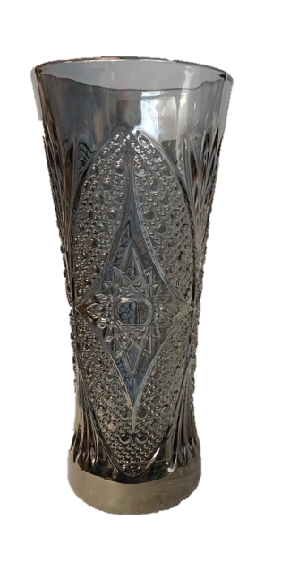 Small Half Pint Decorated Drinking Glass 15 x 7 cm Set of 6 Black Grey 7058