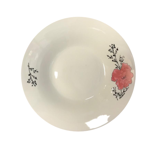 Dining Salad / Dessert Plate Pink Floral Design 20 x 4 cm 7080