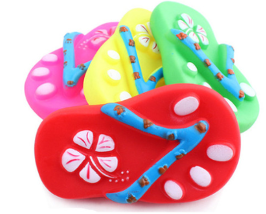 Pet Dog Toy Squeaky Slipper Flipflop 12 cm Assorted Colours 7089