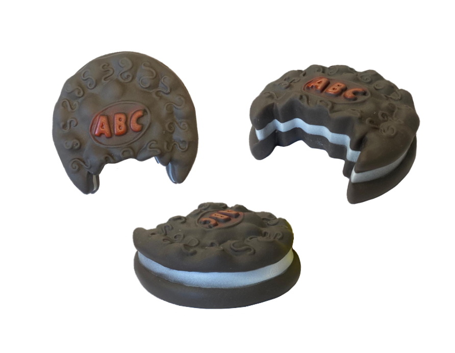 Pet Dog Toy Squeaky ABC Chocolate and Cream Cookie Design 9 cm 7090