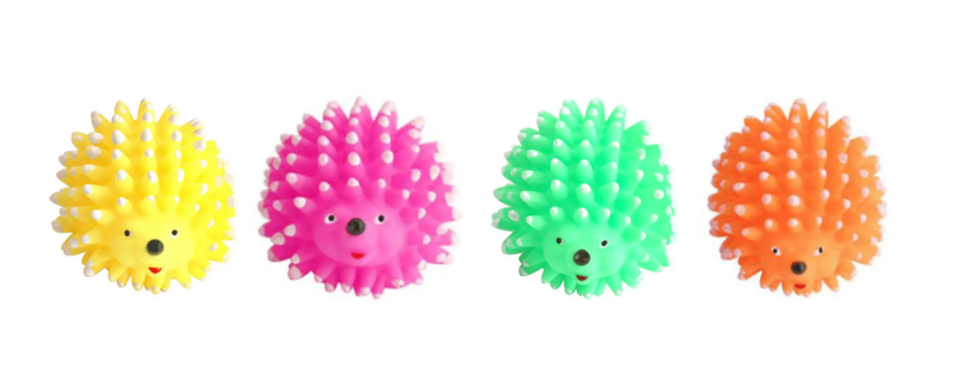Pet Dog Toy Squeaky Hedgehog 8.5 x 6 cm Assorted Colours 7091