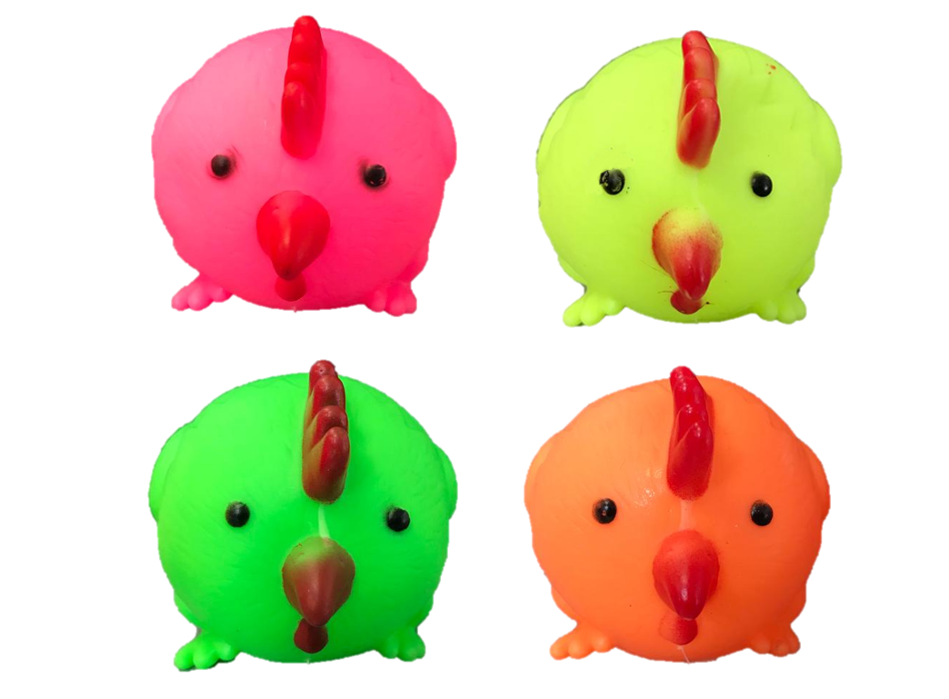 Pet Dog Toy Squeaky Round Chicken 7 x 9 cm Assorted Colours 7092
