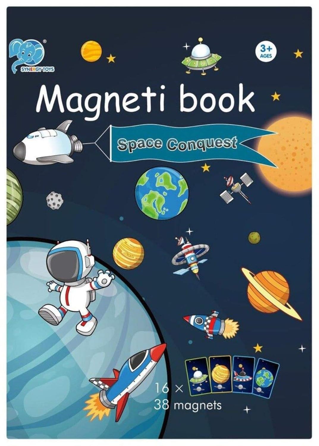 Magnetic Book - Space Edition - 16 Cards & 38 Magnets