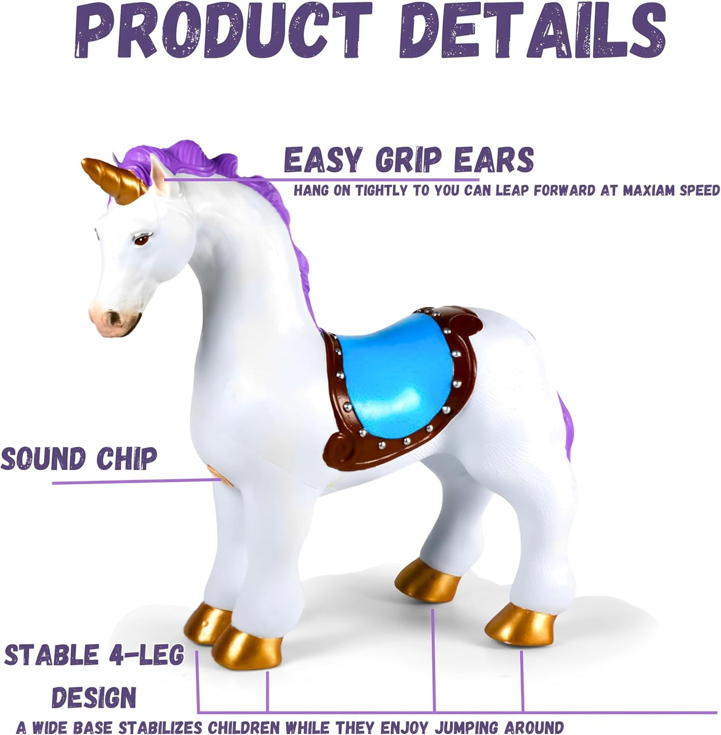 Ride On Unicorn Kids Toy With Wheels Push Along