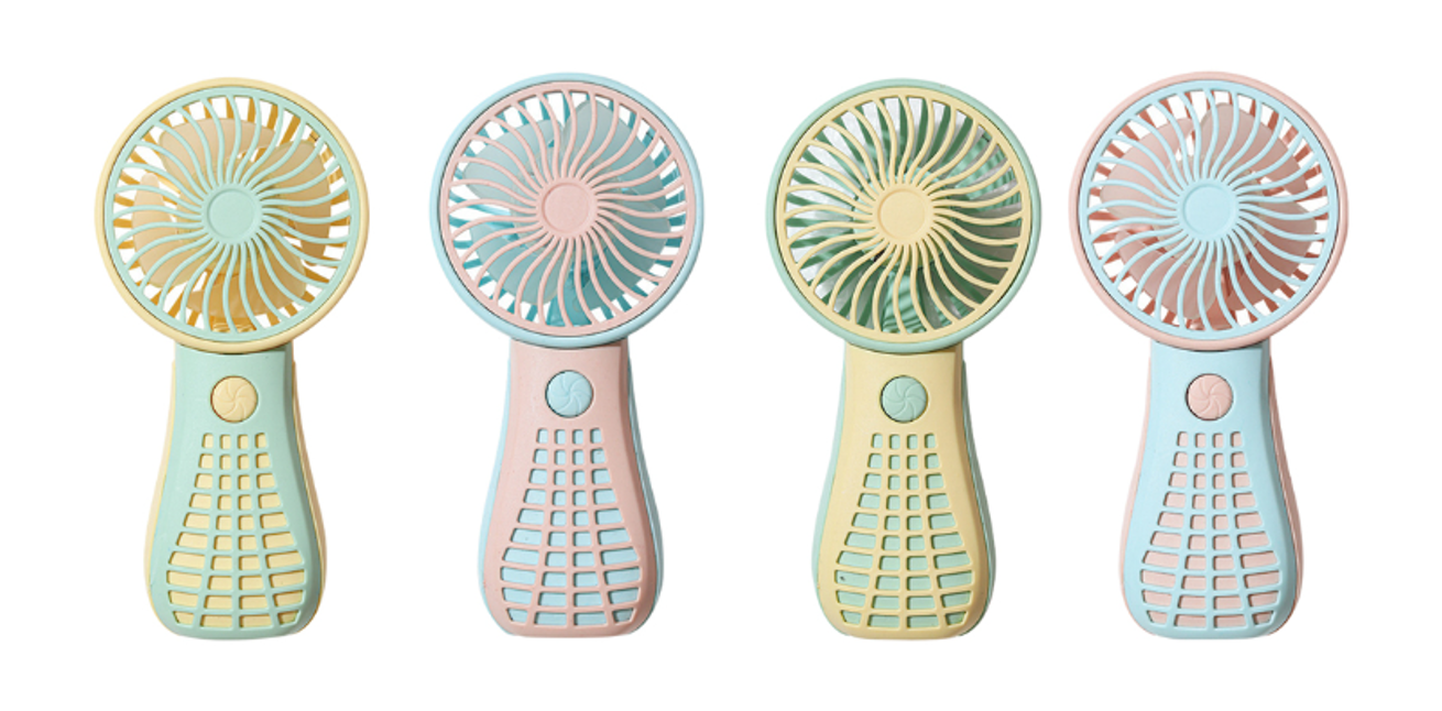 Mini Hand Fan 13 cm USB Rechargeable Assorted Colours 7152