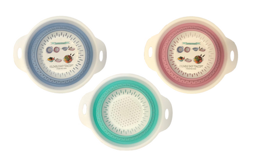 Silicone Plastic Collapsible Colander Strainer 23 cm Assorted Colours 7176