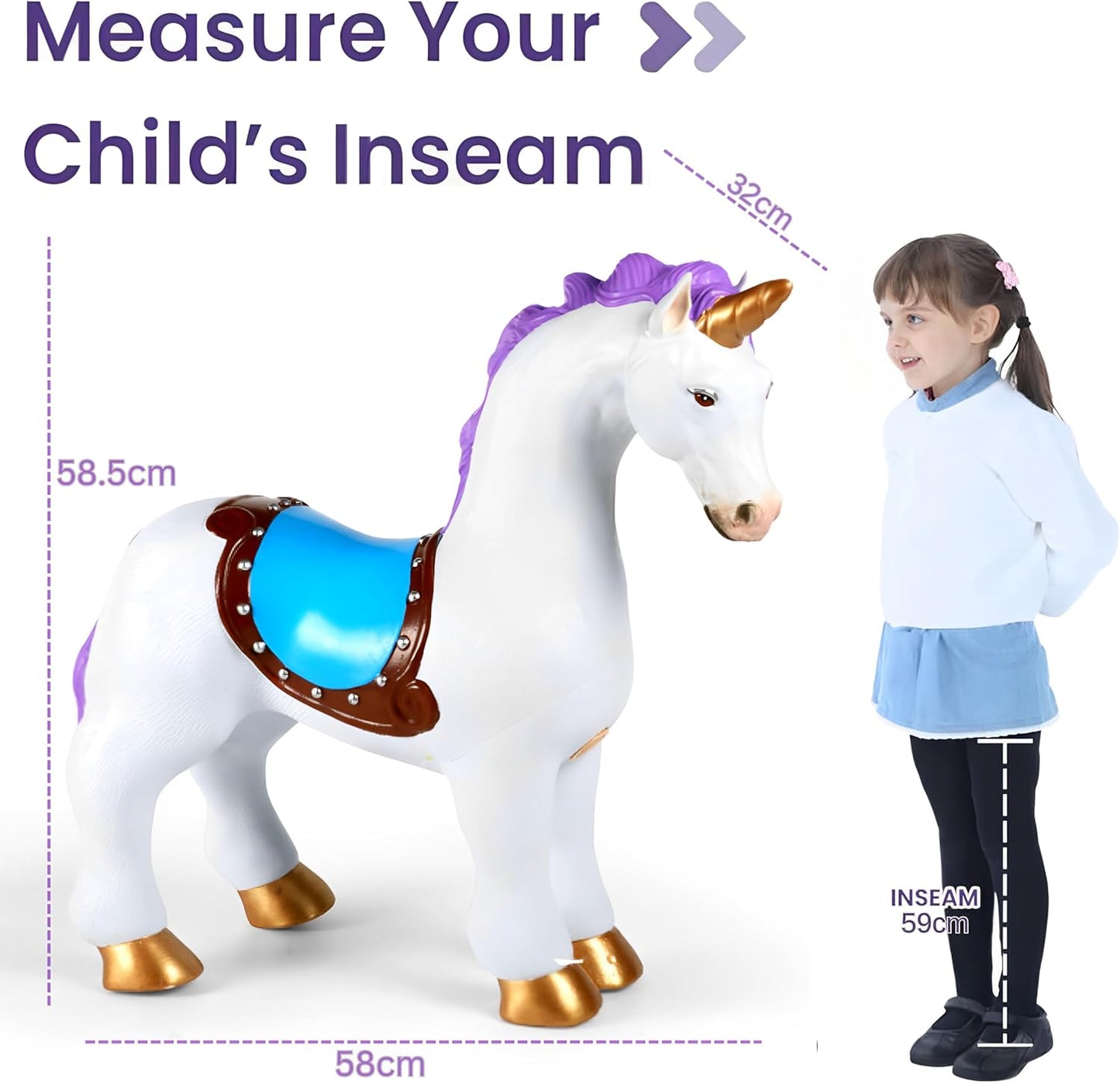Ride On Unicorn Kids Toy With Wheels Push Along