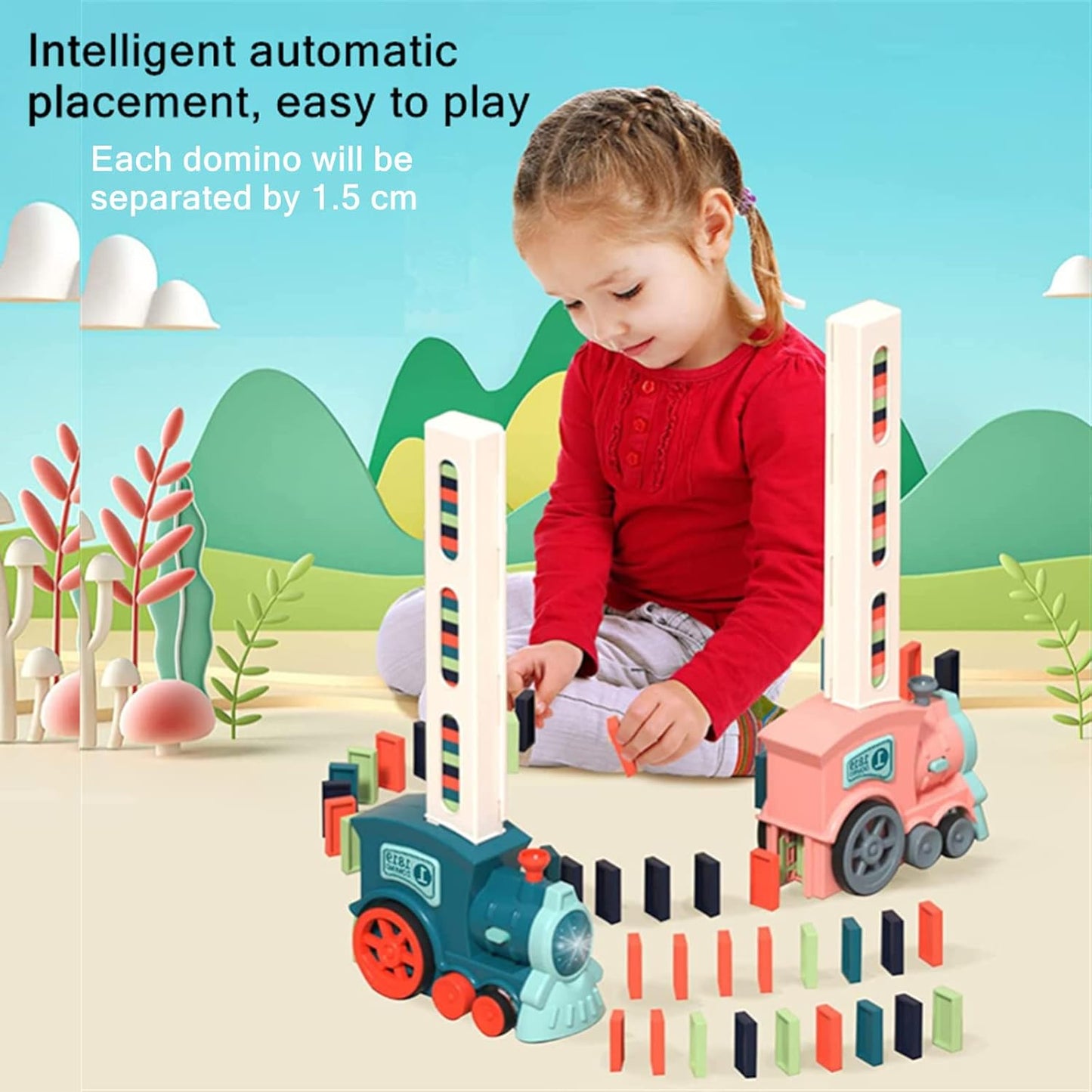 Domino Blocks Automatic Train Stacker Toy Set