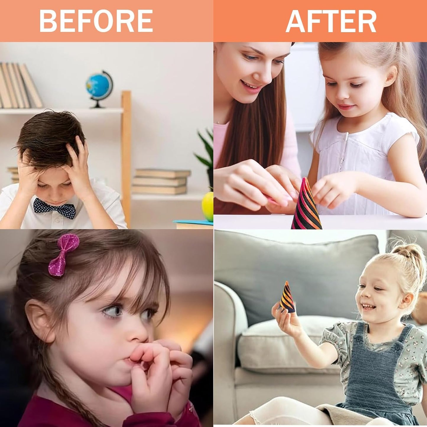 3D Spiral Cone 3D Printed Fidget Finger Sensory Toy VIRAL - Assorted Colours