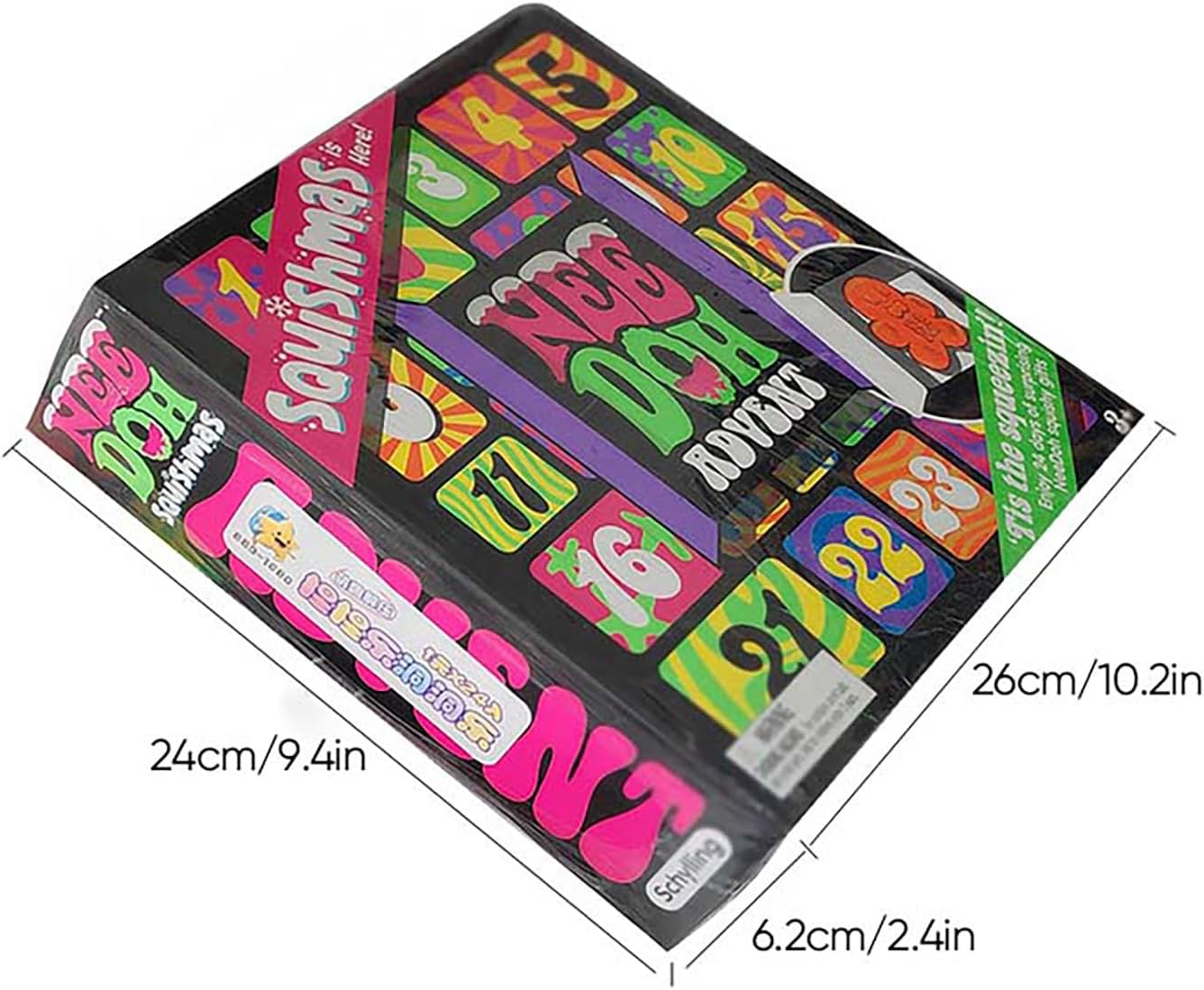NeeDoh Squishmas Advent Calendar - 24 Mini Squeeze Toys - Christmas Countdown - Ages 3 to Adult