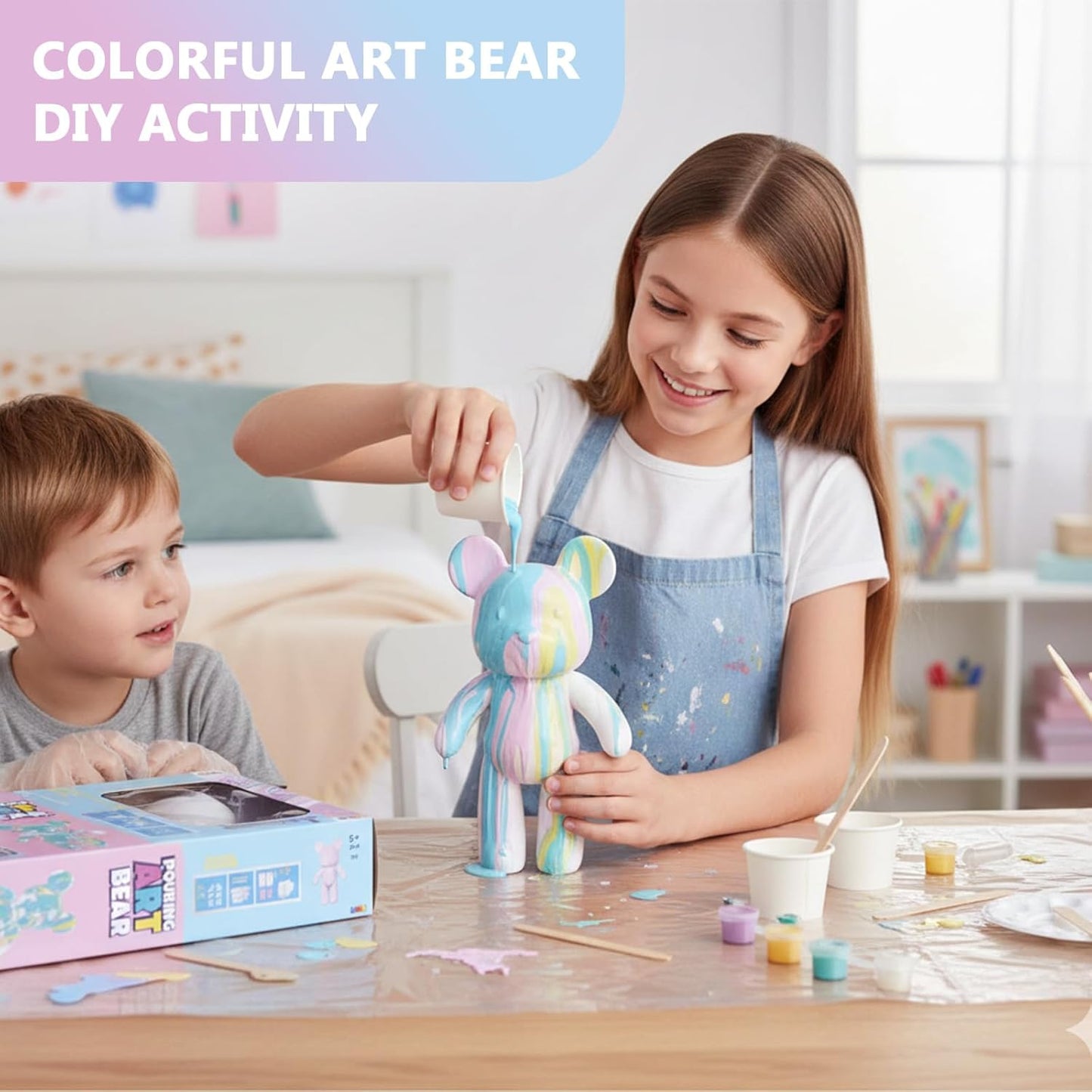 Marble Bear Paint Pouring Set - Pastel Edition 23cm Large
