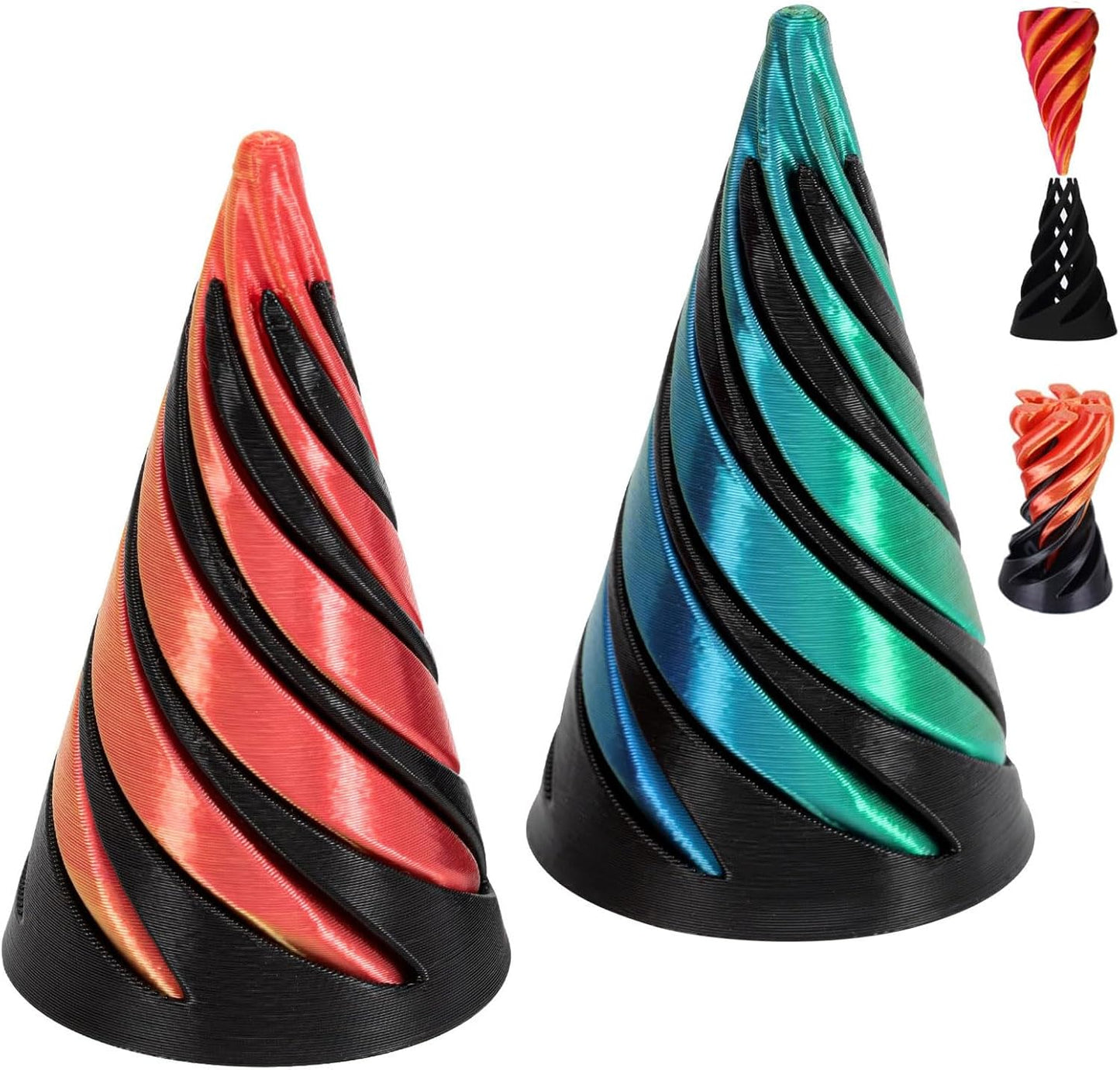 3D Spiral Cone 3D Printed Fidget Finger Sensory Toy VIRAL - Assorted Colours
