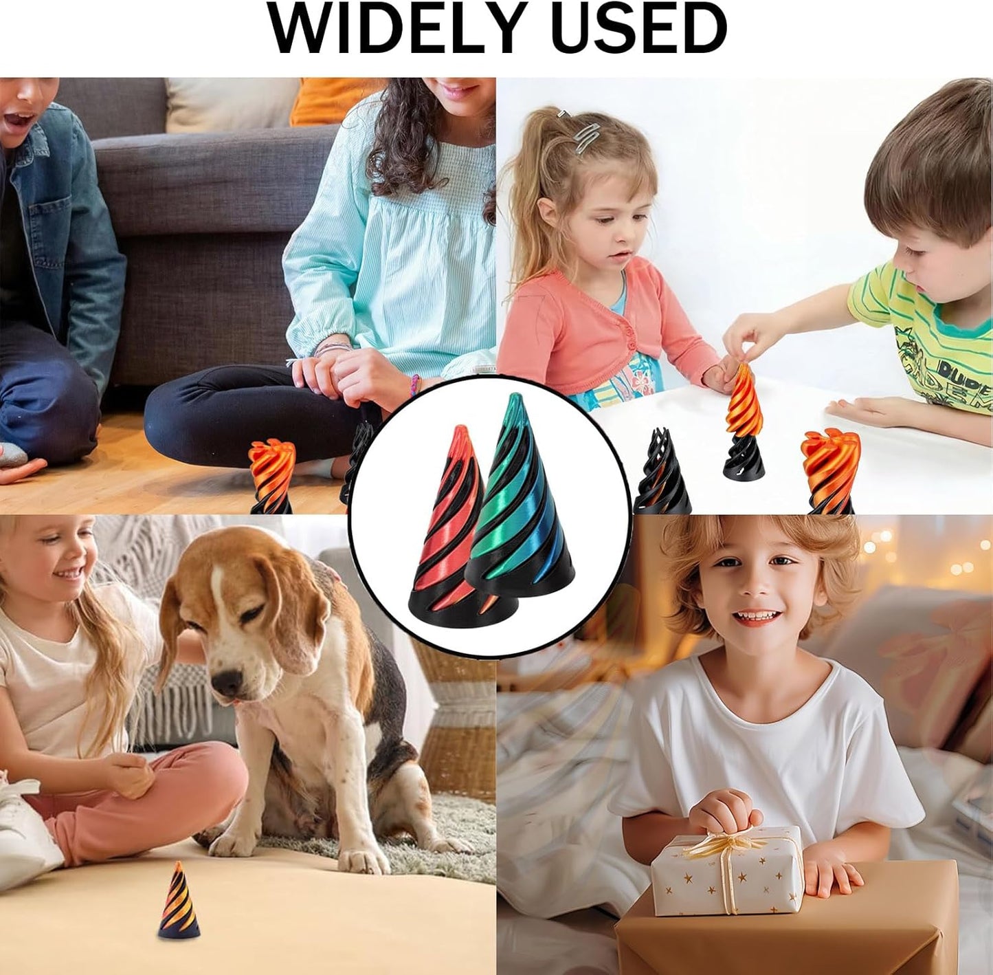 3D Spiral Cone 3D Printed Fidget Finger Sensory Toy VIRAL - Assorted Colours