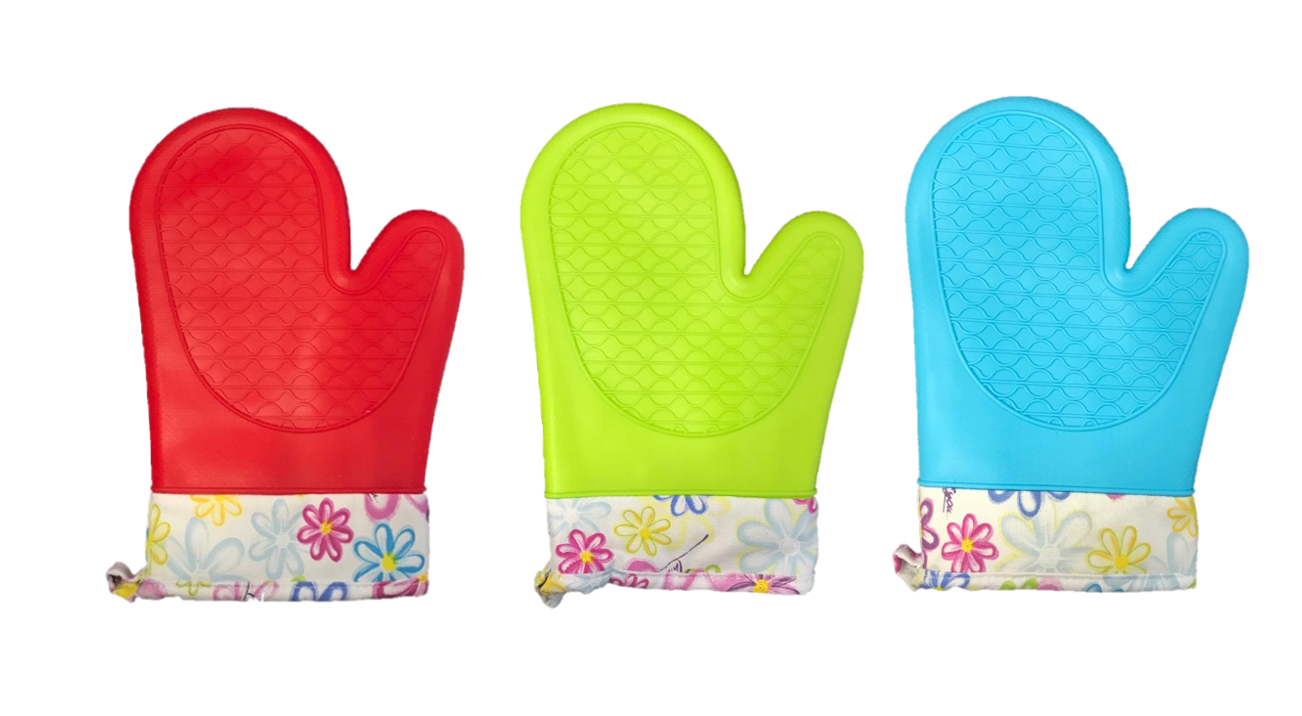 Baking Cooking Silicone Oven Glove One Size 27 x 16 cm Assorted Colours 7207