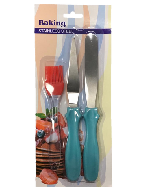 Silicone Pastry Brush and Palette Knife Spatula Set of 3 7212