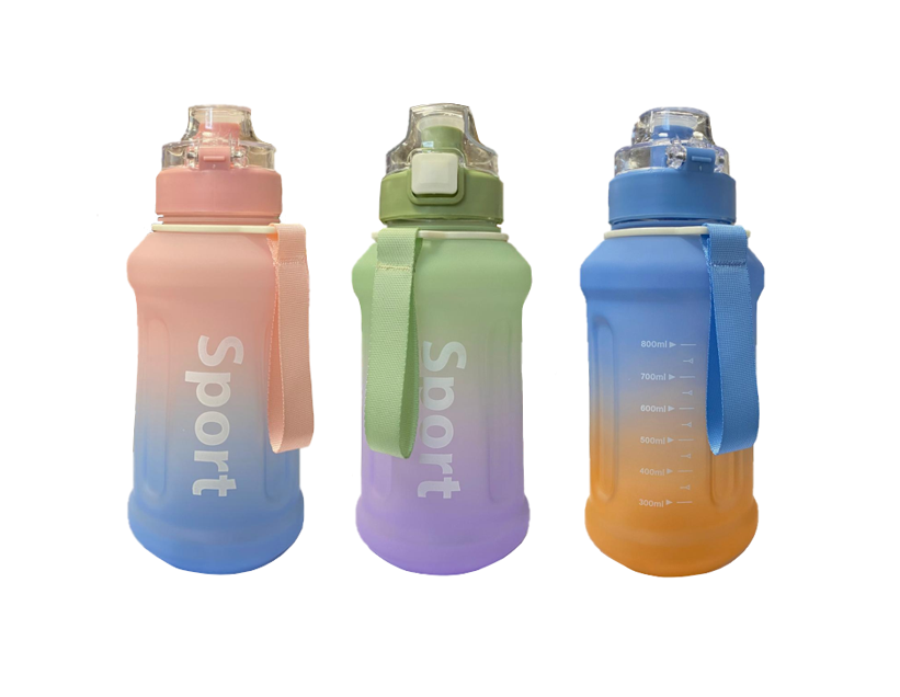 Plastic Water Drinking Bottle Ombre Design 1000ml Assorted Colours 7217 A