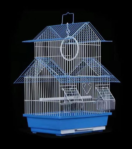 Metal Bird Cage 28 x 45 x 20 cm Assorted Colours 7285