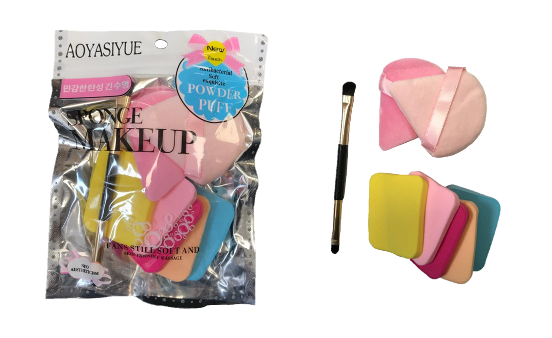 Assorted Make Up Beauty Sponges Puff and Brush Pack of 8 7316