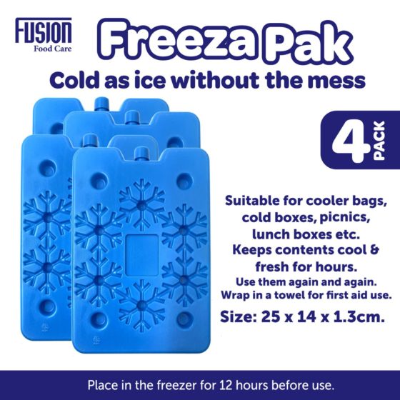 Freezer Ice Pack 24 x 15 x 1.3 cm Set of 4 Assorted Colours 7329